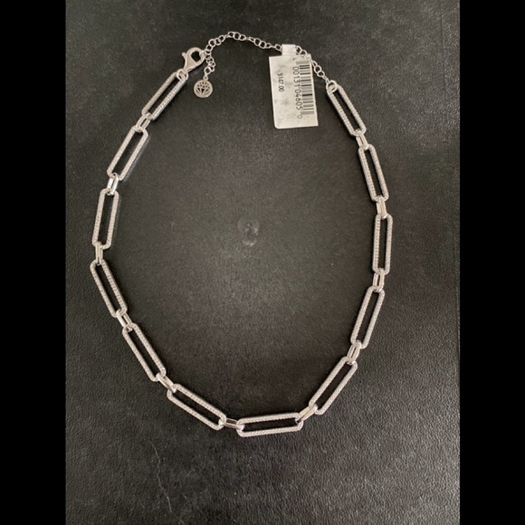 Gabi Rielle Silver & Cubic Zirconia Link Necklace - Picture 2 of 6